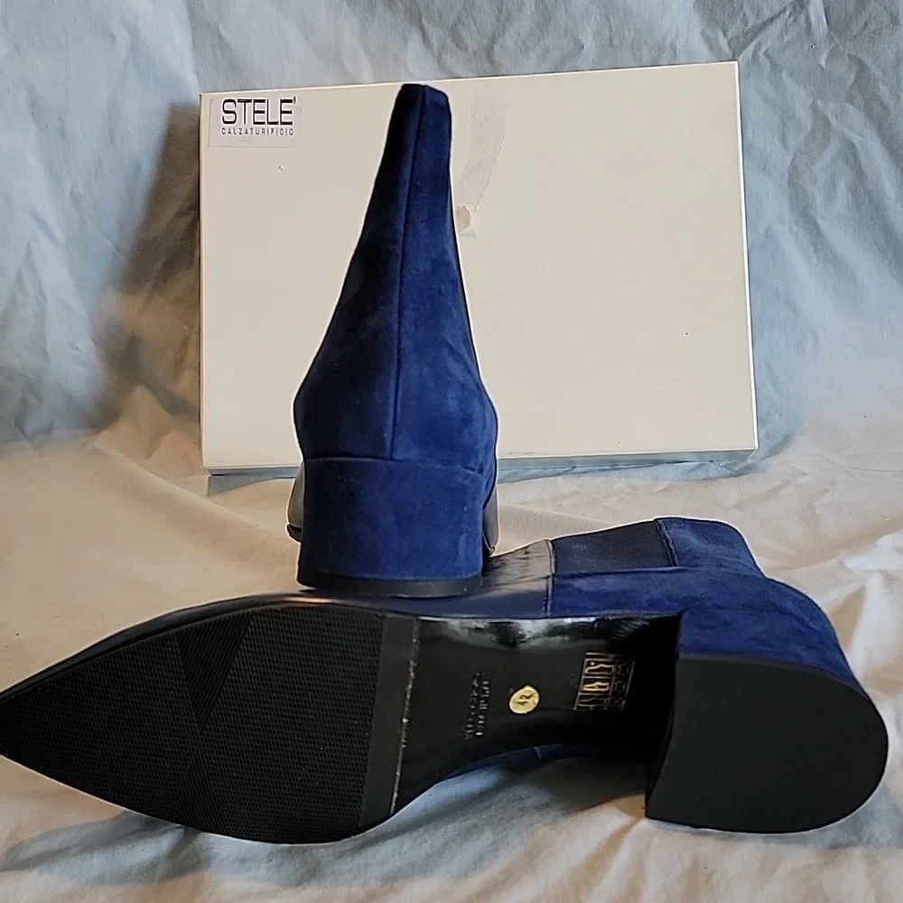 Women's STELE Leather size 42 boots, new with a box, blue color. - Picture 4 of 10
